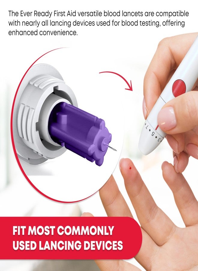 إيفر ريدي فيرست آيد مشارط إسعافات أولية معقمة ذات غطاء لولبي، مقاس 30G، لون بنفسجي - 300 قطعة - Image 5